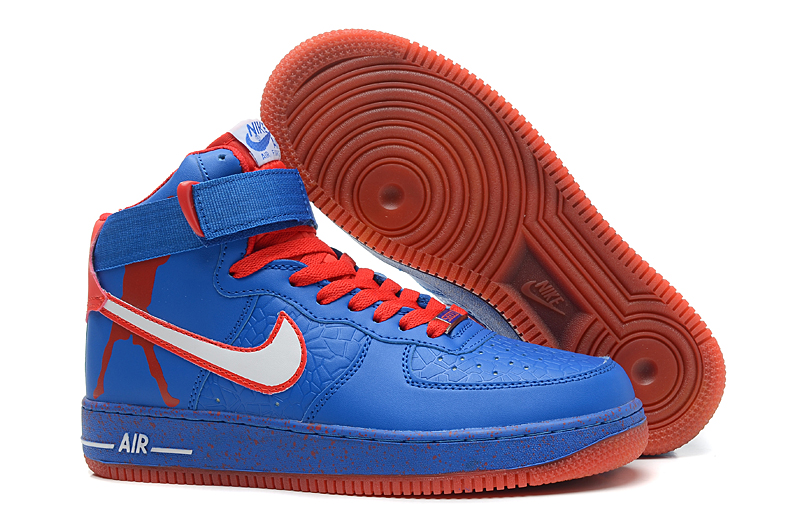 Nike Air Force 1 Chaussures De Haut Hommes Bleus